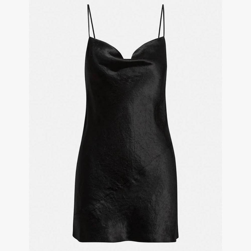 Aritzia Cowl neck Mini Dress - black - large